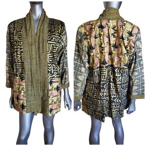 Viki Dyan Vtg. Multicolor Patterned Oversized Jacket - Size M
